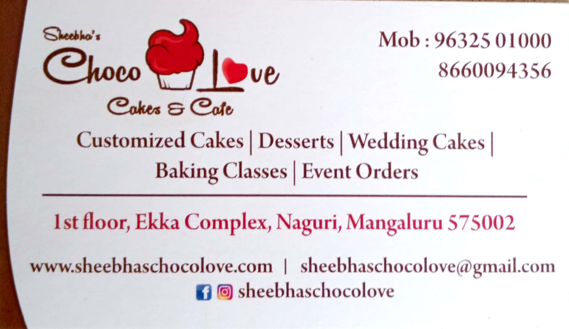 SHEEBHA’S CHOCO LOVE CAKES & CAFE