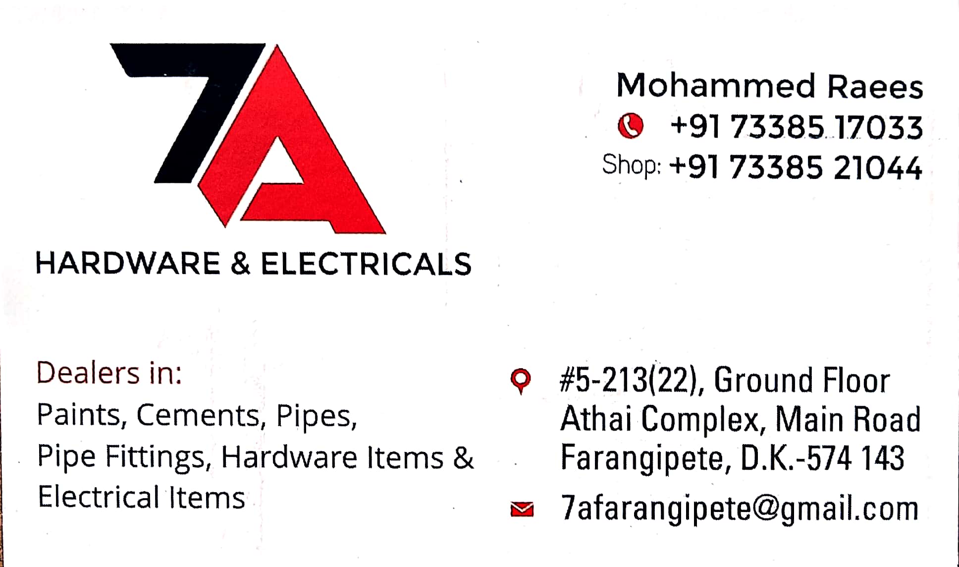 7A HARDWARE & ELECTRICALS