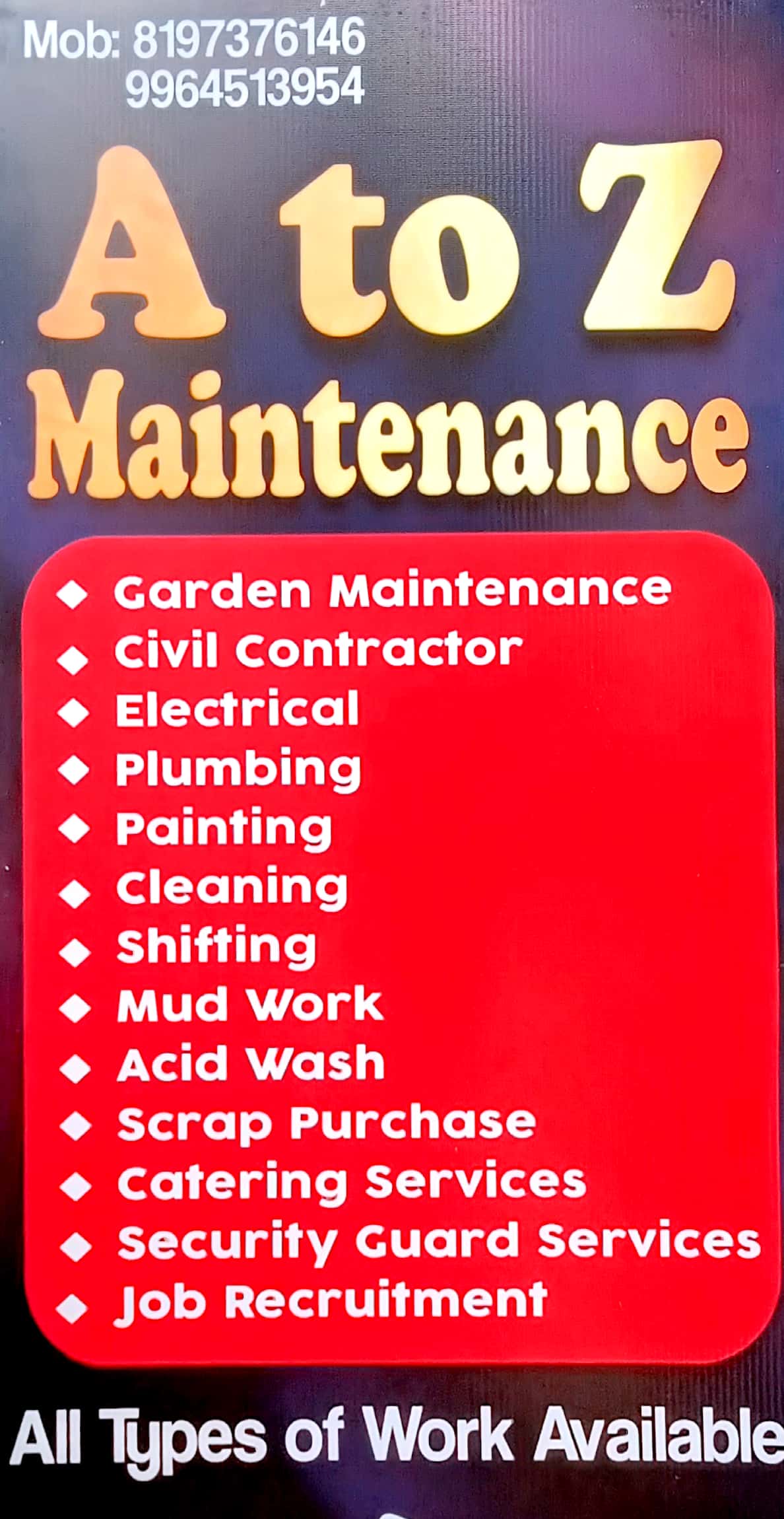 A TO Z MAINTENANCE