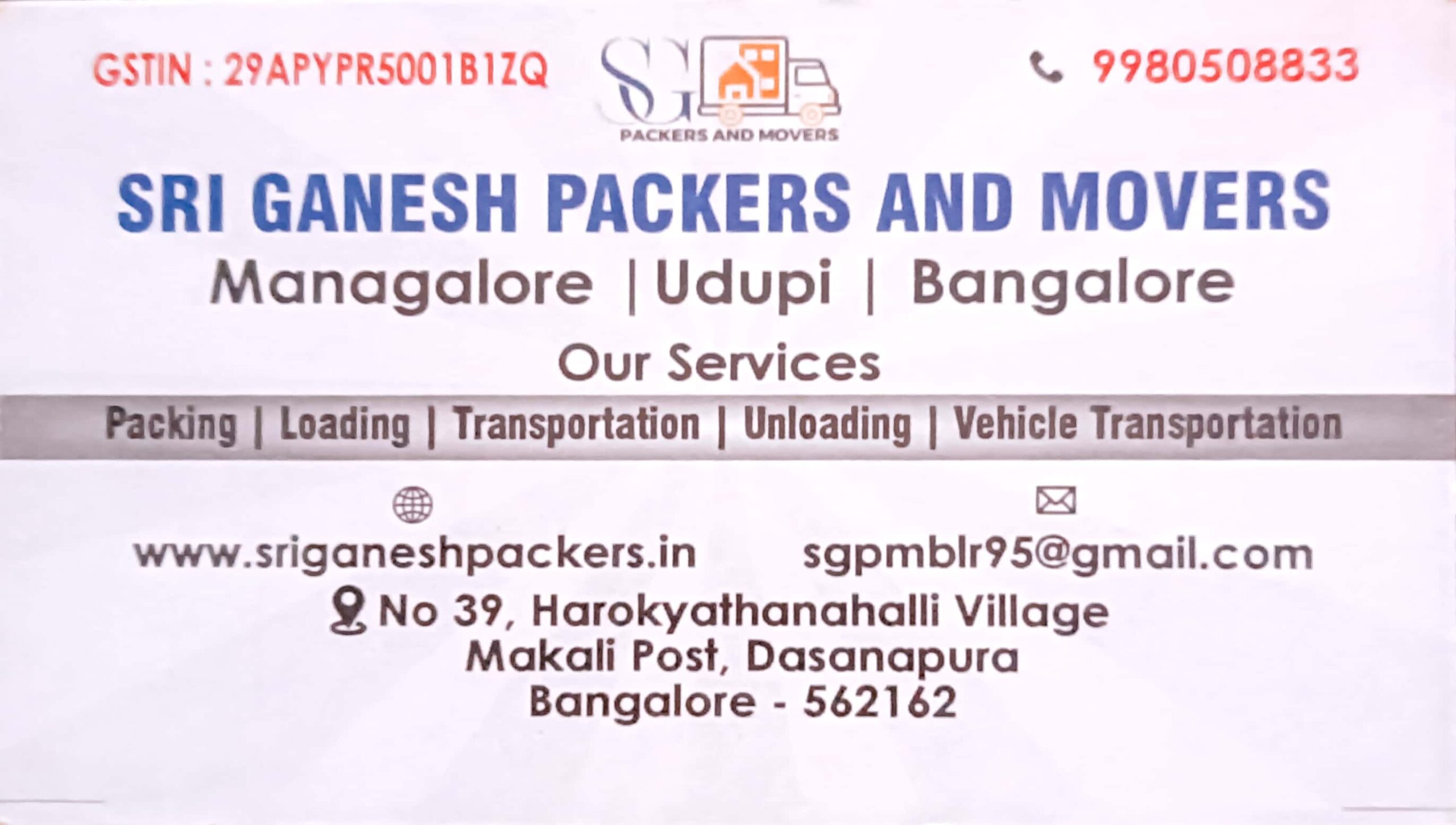 SRI GANESH PACKERS AND MOVERS