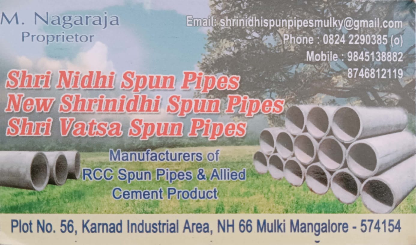 SHRI NIDHI SPUN PIPES- NEW SHRINIDHI SPUN PIPES- SHRI VASTA SPUN PIPES