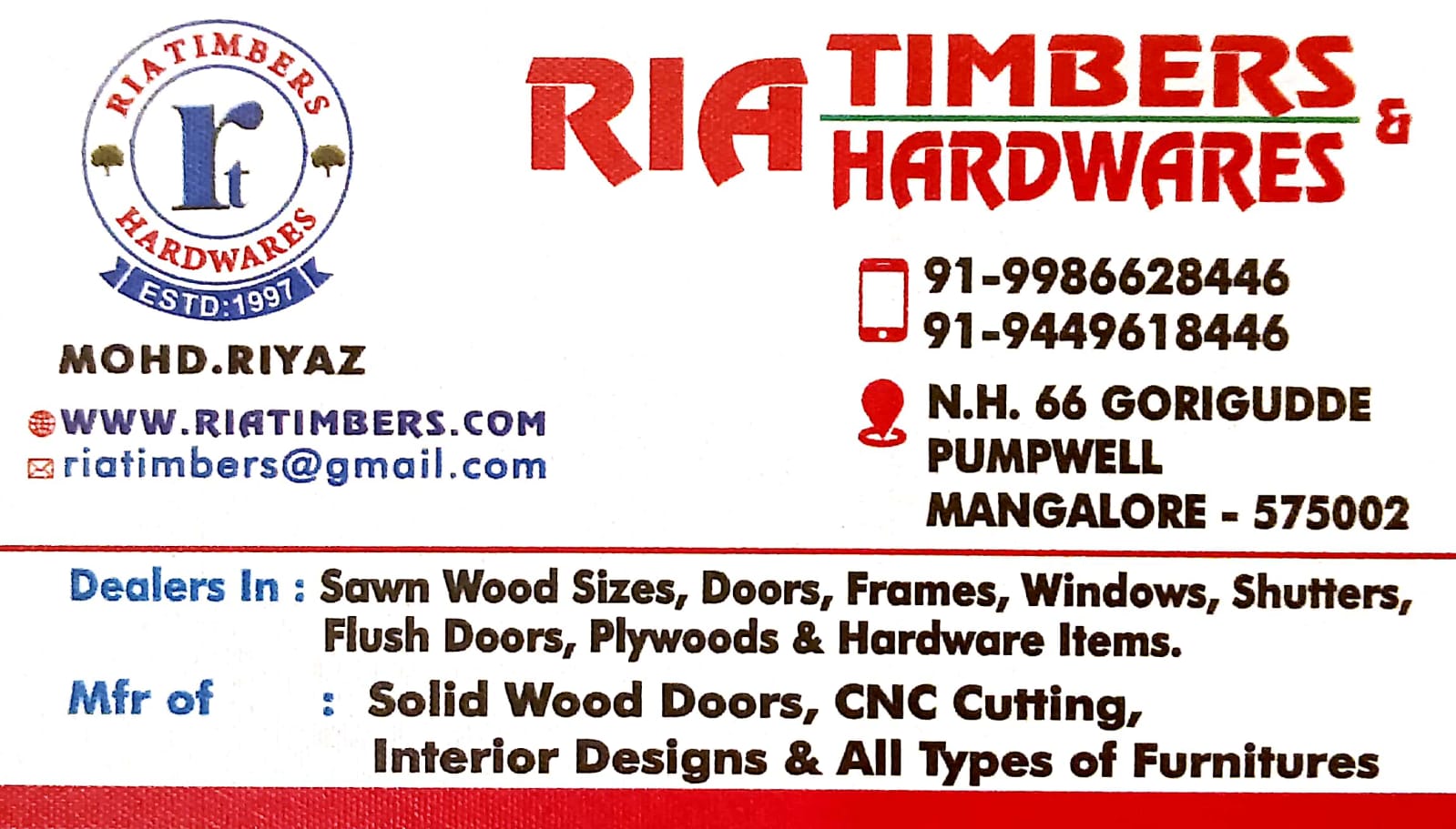 RIA TIMBERS & HARDWARES